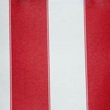 Red White Stripe Canvas Waterproof Outdoor Fabric / 60 Yards Roll