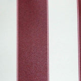 Burgundy Ivory Stripe Canvas Waterproof Outdoor Fabric