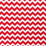 Half Inch Chevron Red and White Poly Cotton Fabric