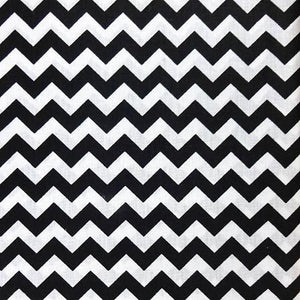 Half Inch Chevron Black and White Poly Cotton Fabric