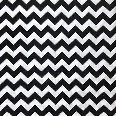 Half Inch Chevron Black and White Poly Cotton Fabric