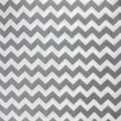 Half Inch Chevron Gray and White Poly Cotton Fabric