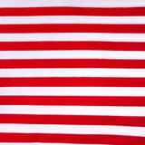 Half Inch White and Red Stripes Poly Cotton Fabric