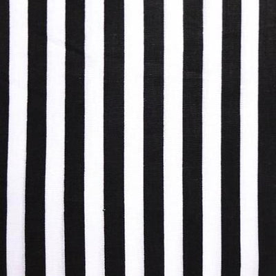 Half Inch White and Black Stripes Poly Cotton Fabric