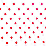 Small Red Dots on White Poly Cotton Fabric