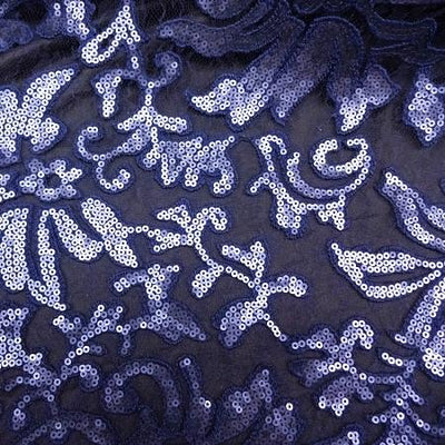 Navy Blue Beyonce Lace Fabric - Evening Gown Lace