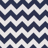 1" Navy and White Chevron Poly Cotton Fabric