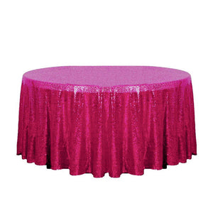 120" Fuchsia Glitz Sequin Round Tablecloth