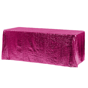 Fuchsia Glitz Sequin Rectangular Tablecloth 90 x 132"