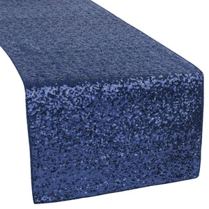 Navy Blue Glitz Sequin Table Runner