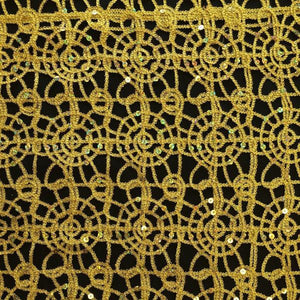 Gold Corded Lace Fabric