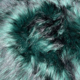 Hunter Green Black Faux Fake Fur Husky Long Pile