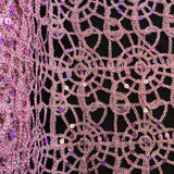 Pink Corded Lace Fabric