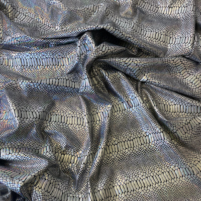 Silver Viper Cobra Snake Skin Spandex Fabric