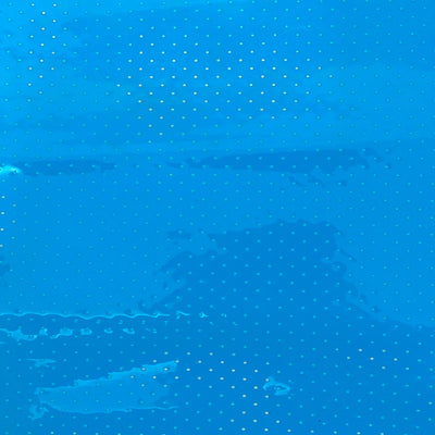 Blue 12 Gauge Perforated Tinted Plastic Vinyl Fabric