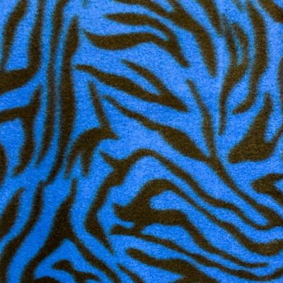 Sky Blue/Black Zebra Fleece Fabric