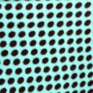 Polka Dot Print Mint/Black Anti Pill Premium Fleece Fabric