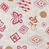 Patches on Pink Poly Cotton Fabric