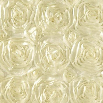 Rosette Satin Ivory Fabric