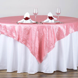 Rose Taffeta Crushed Crinkle Square Overlay 72" x 72"