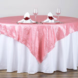 Rose Taffeta Crushed Crinkle Square Overlay 85" x 85"