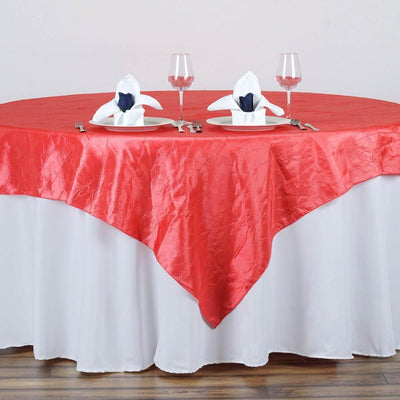 Coral Taffeta Crushed Crinkle Square Overlay 85