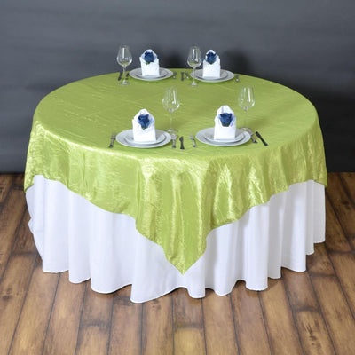 Apple Green Taffeta Crushed Crinkle Square Overlay 85