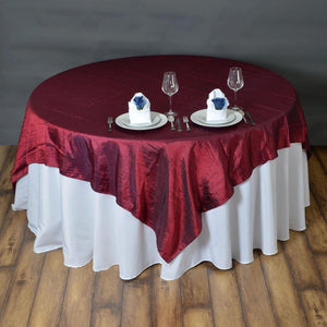 Burgundy Taffeta Crushed Crinkle Square Overlay 85" x 85"