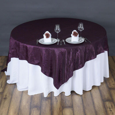 Eggplant Taffeta Crushed Crinkle Square Overlay 85