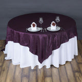 Eggplant Taffeta Crushed Crinkle Square Overlay 85" x 85"