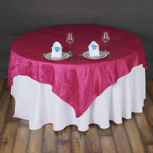 Fuchsia Taffeta Crushed Crinkle Square Overlay 72" x 72"