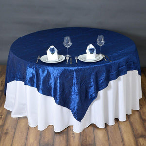 Navy Blue Taffeta Crushed Crinkle Square Overlay 85" x 85"