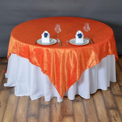 Orange Taffeta Crushed Crinkle Square Overlay 85