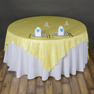 Yellow Taffeta Crushed Crinkle Square Overlay 85" x 85"