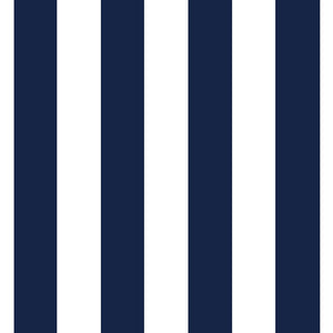 Navy White Stripe 1" inch Satin Fabric