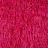 Fuchsia Faux Fake Mongolian Animal Fur Fabric Long Pile