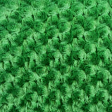 Green Minky Rosebud Fabric