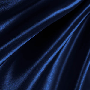 Navy Poly Satin Fabric