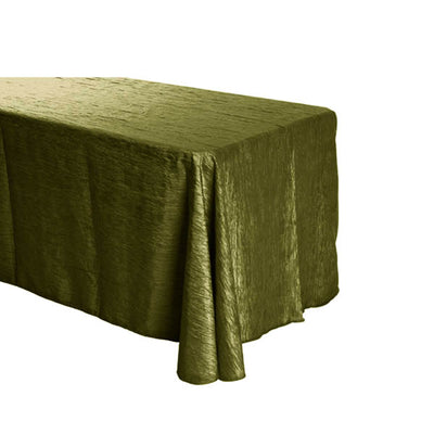 Olive Crinkle Crushed Taffeta Rectangular Tablecloth 90 x 132