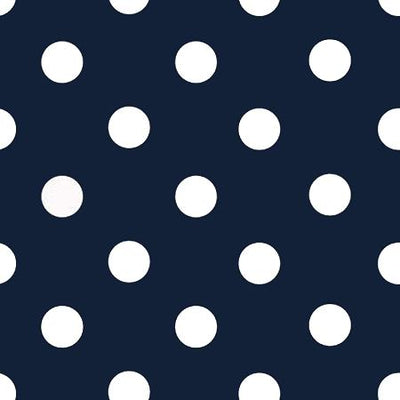 One Inch White Dots on Navy Poly Cotton Fabric