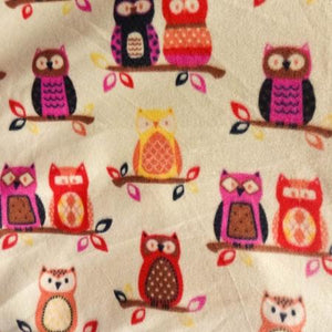 Owl Pink Anti Pill  Fleece Fabric