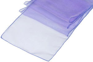 (12 / Pack ) 14 in. x 100 in. Purple Organza Table Runner