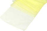 (12 / Pack ) 14 in. x 100 in. Yellow Organza Table Runner