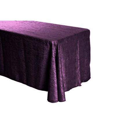 Plum Crinkle Crushed Taffeta Rectangular Tablecloth 90 x 132