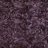 Plum Rosette Satin Fabric