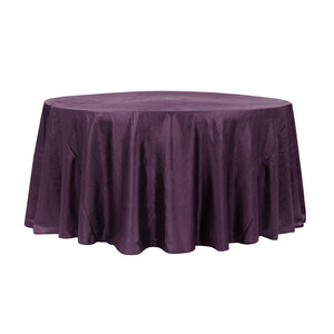 120" Plum Crinkle Crushed Taffeta Round Tablecloth