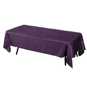 Plum Crinkle Crushed Taffeta Rectangular Tablecloth 60 x 108"