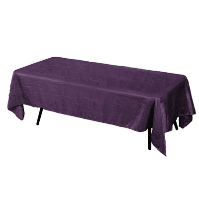 Plum Crinkle Crushed Taffeta Rectangular Tablecloth 60 x 108