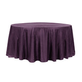 132" Plum Crinkle Crushed Taffeta Round Tablecloth