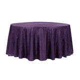 132" Purple Crinkle Crushed Taffeta Round Tablecloth